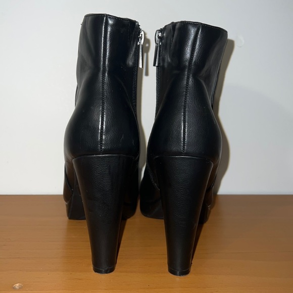 Black Chunk Heel Booties - Picture 2 of 5